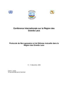 Conférence Internationale sur la Région des Grands Lacs Protocole de Non-agression et de Défense mutuelle dans la Région des Grands Lacs