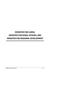 MINISTER FOR LANDS, MINISTER FOR RURAL AFFAIRS, AND MINISTER  FOR REGIONAL DEVELOPMENT
