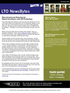 NovemberLTO NewsBytes More Security and Protection for Digital Surveillance with LTO Technology