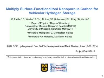 Multiply Surface-Functionalized Nanoporous Carbon for Vehicular Hydrogen Storage