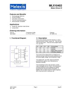 MLX10402 Motor Driver IC Features and Benefits • •