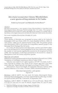 J. South Asian nat. Hist, ISSN[removed]February, 1996. Vol.2, No. 1, pp[removed],10 figs., 2 tabs. © Wildlife Heritage Tiust of Sri Lanka, 95 Cotta Road, Colombo 8, Sri Lanka.