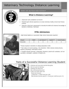 Veterinary Technology Distance Learning www.vet.purdue.edu/vettech What is Distance Learning? 