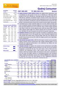 28 April 2015 4QFY15 Results Update | Sector: Consumer Godrej Consumer BSE SENSEX 27,396
