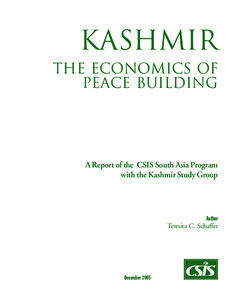 KASHMIR The Economics of Peace Building
