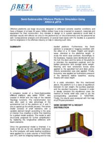 Semi-Submersible Offshore Platform Simulation Using ANSA & μETA