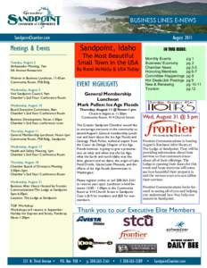 BUSINESS LINES E-NEWS SandpointChamber.com August[removed]Sandpoint, Idaho