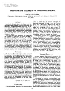 Cana.dian Mineralogist Vol. 15, pp. 97-fi1 (1977)