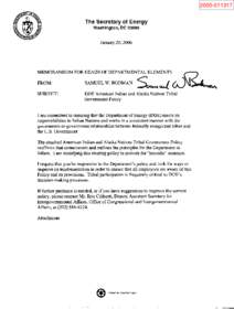 [removed]The Secretary of Energy Washington, DC[removed]January 20,2006