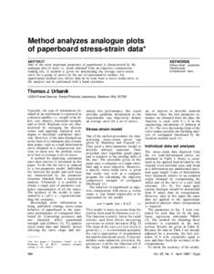 Method analyzes analogue plots of paperboard stress-strain data