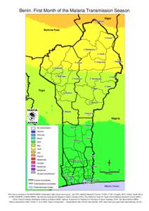 Benin: First Month of the Malaria Transmission Season Niger Pekinga Pekinga Pekinga Pekinga