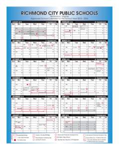 RICHMOND CITY PUBLIC SCHOOLS Richmond, Virginia Approved School Calendar for the School Year2015