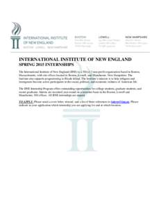 Internship / International Institute of New England / Medical education in the United States / Organization of Chinese Americans / Refugee / Education / Learning / Employment