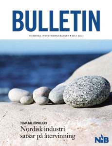 BULLETIN nordiska investeringsbanken ● juli 2002 TEMA MILJÖPROJEKT  Nordisk industri