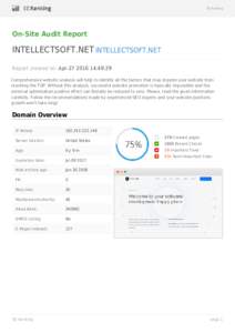 SE Ranking  On-Site Audit Report INTELLECTSOFT.NET INTELLECTSOFT.NET Report created on: Apr:49:29