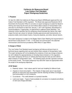 Microsoft Word - LCFS Expert Workgroup Guidelines.doc