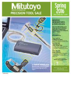 MITUTOYO CANADA INC.  PRECISION TOOL SALE Spring 2016