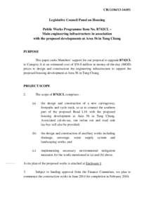 CB[removed])  Legislative Council Panel on Housing Public Works Programme Item No. B742CL – Main engineering infrastructure in association with the proposed developments at Area 56 in Tung Chung