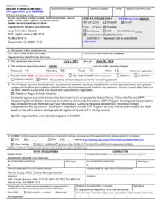 STATE OF CALIFORNIA  SHORT FORM CONTRACT REGISTRATION NUMBER