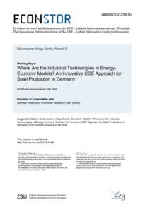 Economic model / General equilibrium theory / German Institute for Economic Research / Economics of global warming / Macroeconomic model / Prospective Outlook on Long-term Energy Systems / Climate change policy / Economics / Computable general equilibrium