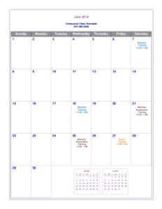 June 2014 Compusew Class Schedule[removed]Sunday 1