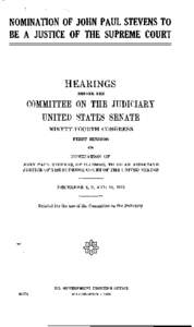 Nomination Hearings - Stevens