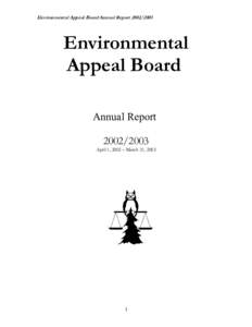 Environmental Appeal Board Annual ReportEnvironmental Appeal Board Annual Report