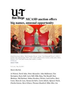 MCASD auction offers big names, unusual opportunity Detail from Isaac Julien, 