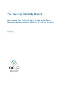 The Evolving Scholarly Record