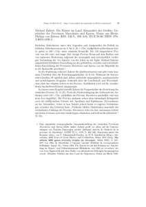 Plekos 12,2010,33–37 – http://www.plekos.uni-muenchen.de/2010/r-zahrnt.pdf  33 Michael Zahrnt: Die R¨omer im Land Alexanders des Großen. Geschichte der Provinzen Macedonia und Epirus. Mainz am Rhein: Philipp von Za