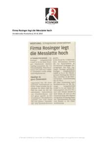 Microsoft Word - Firma Rosinger legt die Messlatte hoch