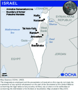 ISRAEL Armistice Demarcation Line Boundary of former Palestine Mandate  LEBANON