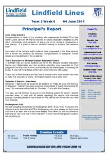 Lindfield Lines Term 2 Week 6 04 June[removed]Principal’s Report