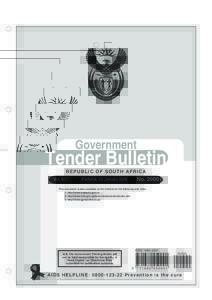 Government  Tender Bulletin REPUBLIC OF SOUTH AFRICA  Vol. 607