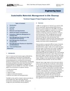 Sustainable Materials Management in Site Cleanup