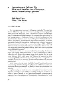 5	  Accusation and Defense: The Ideational Metafunction of Language in the Genre Closing Argument