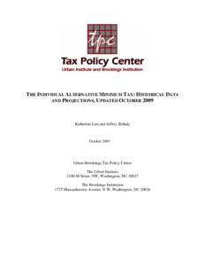 The Individual Alternative Minimum Tax: Data and Projections