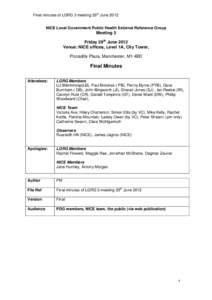 Final minutes of LGRG 3 meeting 29th June 2012 NICE Local Government Public Health External Reference Group Meeting 3 Friday 29th June 2012 Venue: NICE offices, Level 1A, City Tower,