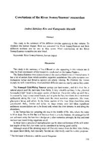 Conclusionsof the River Someg/Szamosl researches Andrei Sdrkdny-Krss and Kunigunda Macalik Abstract This study is the summary of the different articles appearingin this volume. To