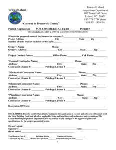 TOWN OF LELAND/ BUILDING PERMIT