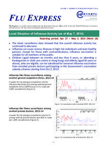 VOLUME 11, NUMBER 18 (PUBLISHED ON MAY 8, [removed]FLU EXPRESS Flu Express is a weekly report produced by the Respiratory Disease Office of the Centre for Health Protection. It monitors and summarizes the latest local and 