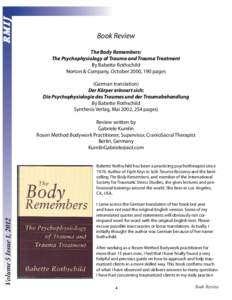 RMIJ...  Book Review The Body Remembers: The Psychophysiology of Trauma and Trauma Treatment By Babette Rothschild