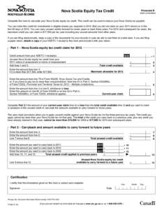 Protected B  Nova Scotia Equity Tax Credit when completed