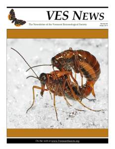 VES NEWS  The Newsletter of the Vermont Entomological Society On the web at www.VermontInsects.org