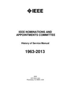 IEEE NOMINATIONS AND APPOINTMENTS COMMITTEE History of Service Manual[removed]
