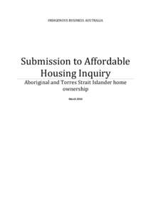 Submission to Affordable Housing Inquiry
