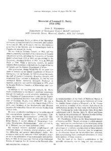 American Mineralogist, Volume 69, pages[removed], 1984  Memorial of Leonard G. Berrv