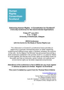 Human Rights Consortium Scotland  Delivering Human Rights - A Constitution for Scotland?