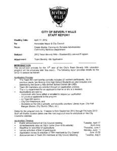 çBEV~~LY  CITY OF BEVERLY HILLS STAFF REPORT Meeting Date: