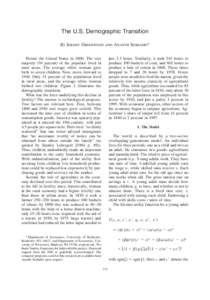 The U.S. Demographic Transition By JEREMY GREENWOOD AND  Picture the United States inThe vast